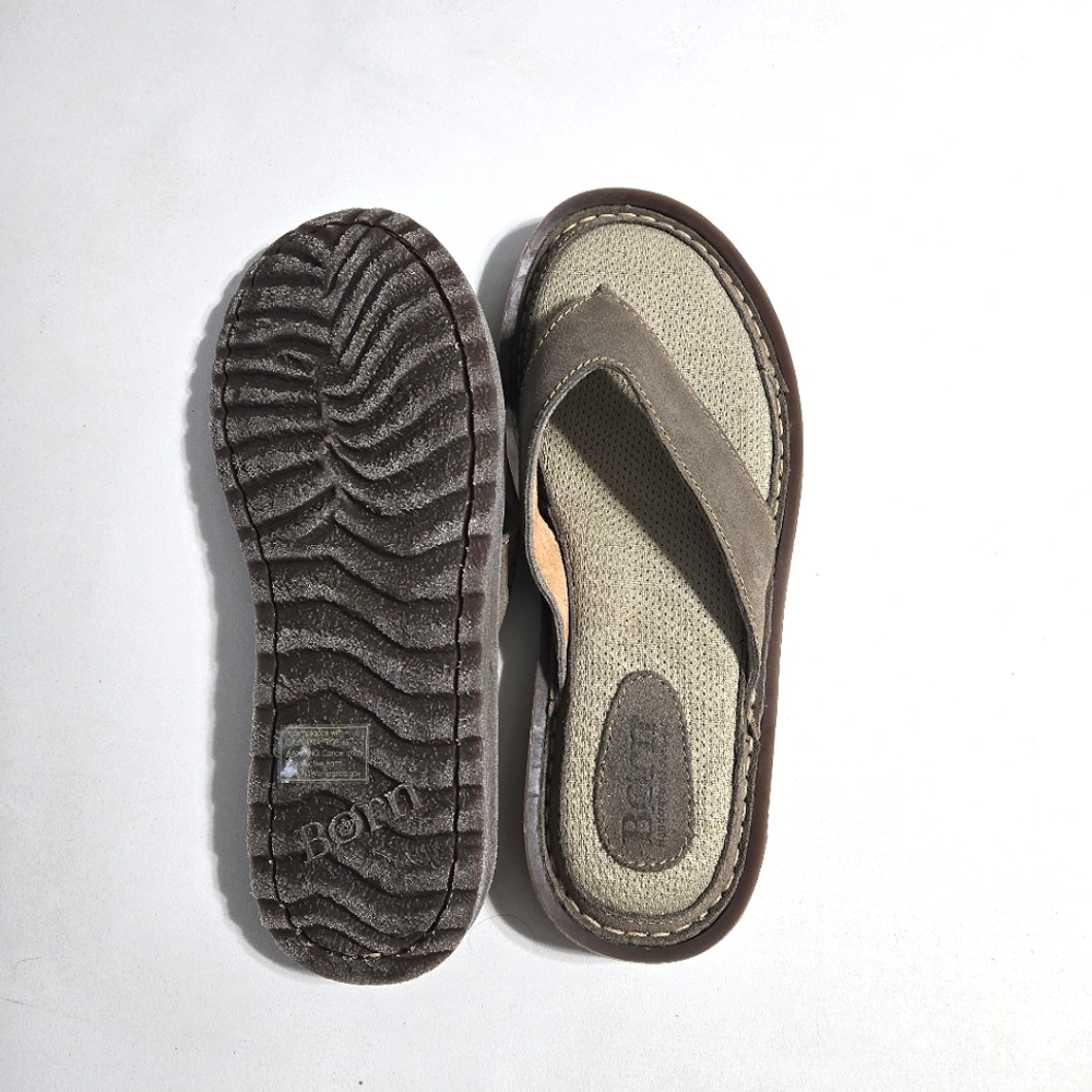 New Men's Børn Owen Flip Flop Born Brown Leather Sandals